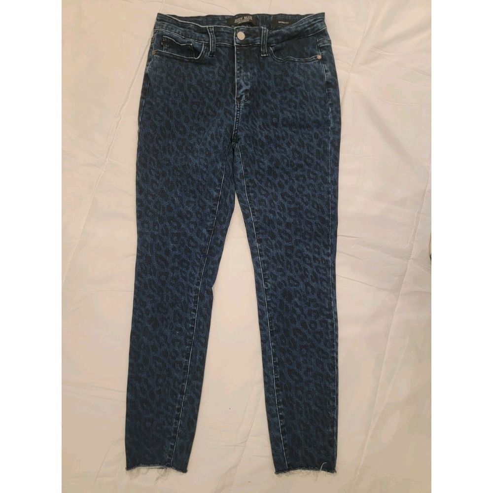 Judy Blue stretch Ankle jeans: Skinny‎ fit, Animal Print, Raw Hems Women's 9 /29